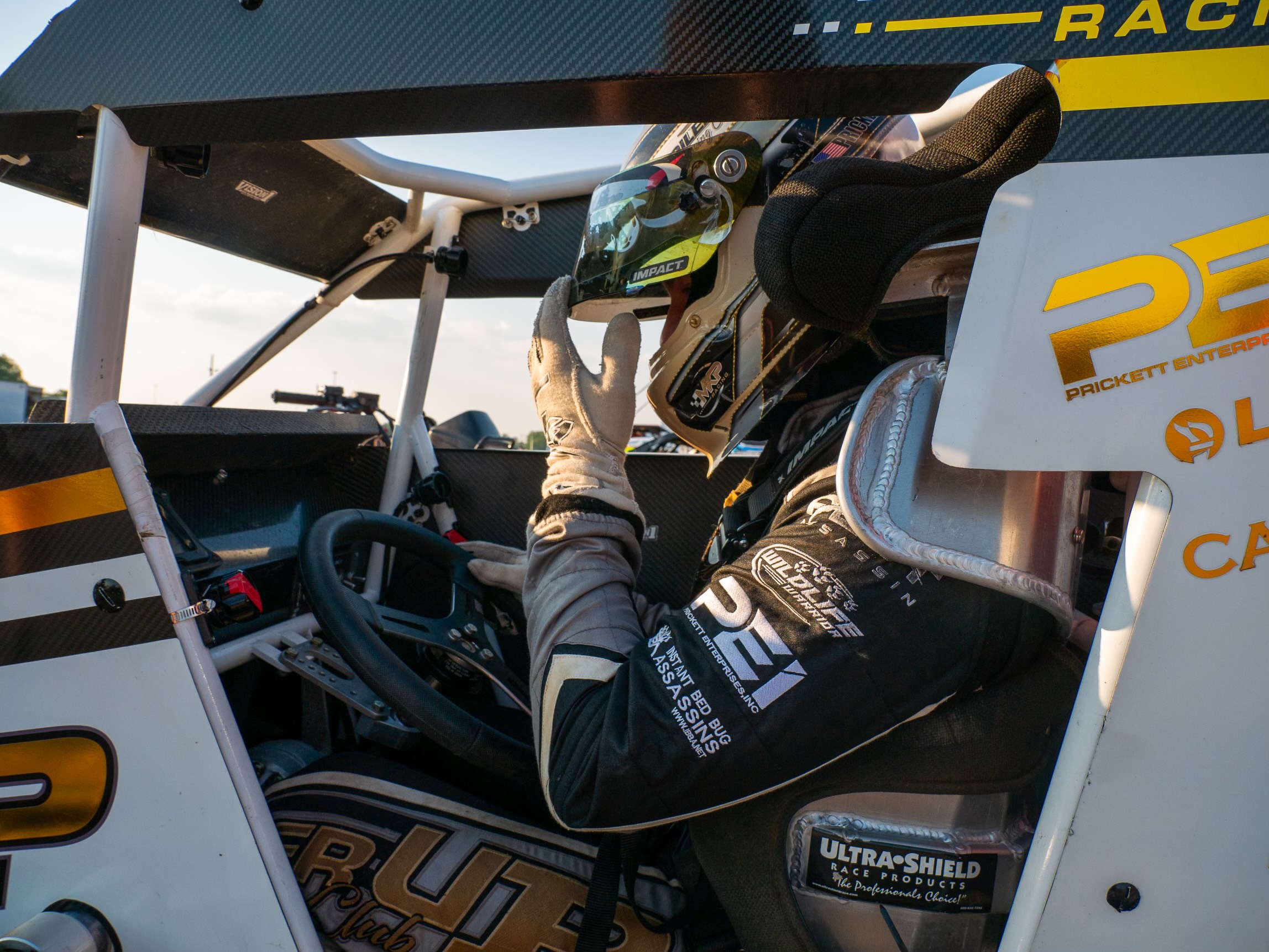 Logan Prickett in the cockpit of the No. 37